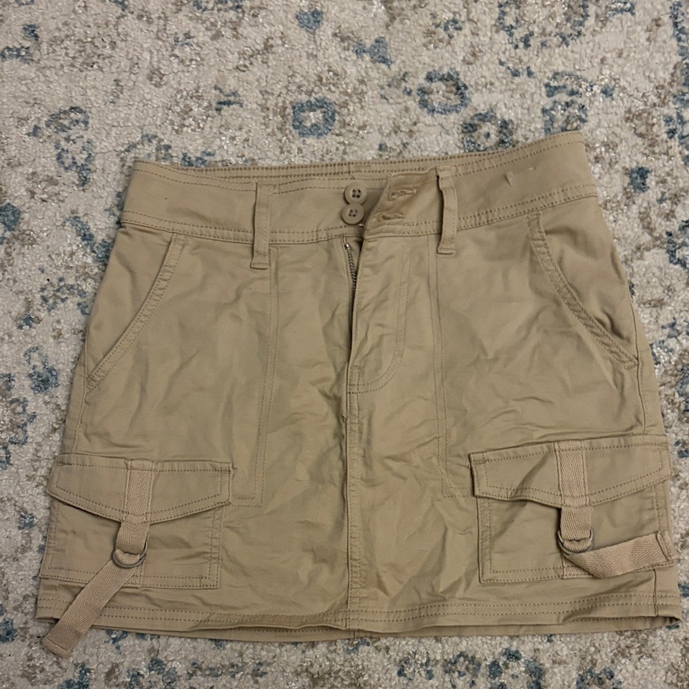No Boundaries Tan Utility Skirt with Cargo Details Fits Like Small